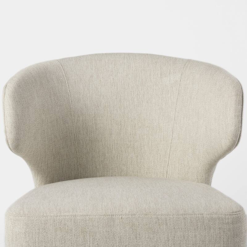 Niles Cream Fabric Seat w/ Dark Brown Solid Wood Legs Wingback Dining Chair - 21.6"W x 25"D x 31.8"H