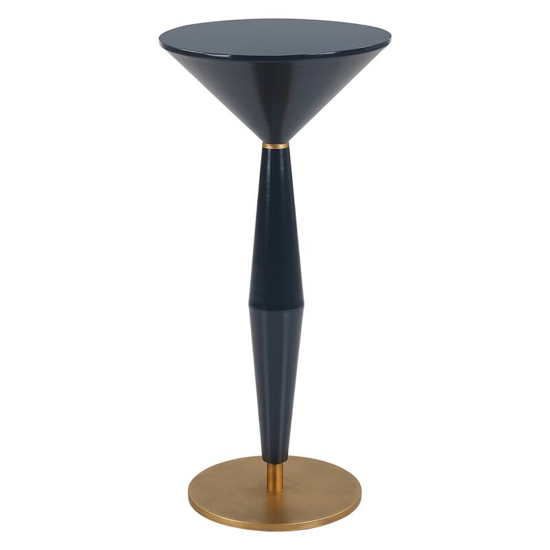 Tapered and Sleek Round Top Accent Table - 25.5" - Navy Blue