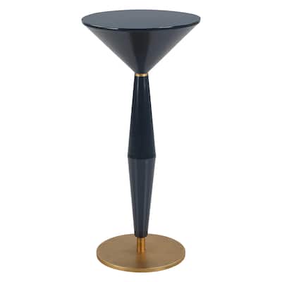 Tapered and Sleek Round Top Accent Table - 25.5" - Navy Blue