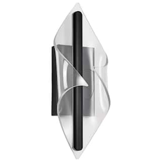 Geneva 18 Inch LED Small Wall Sconce Matte Black Silk Screened Acrylic Lens