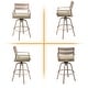 preview thumbnail 45 of 44, Outdoor Aluminum Swivel Patio Bar Stools with Sunbrella Fabric Cushion