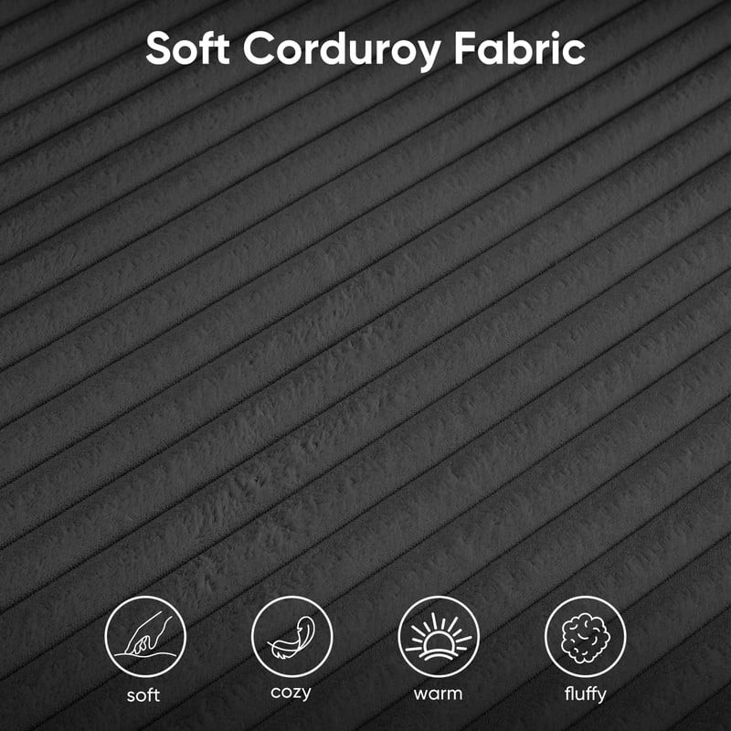 Corduroy 141'' Deep Seat Modular Sectional Sofa, Modern 8-Seater U-Shape Sofa Couch with Moveable Ottoman