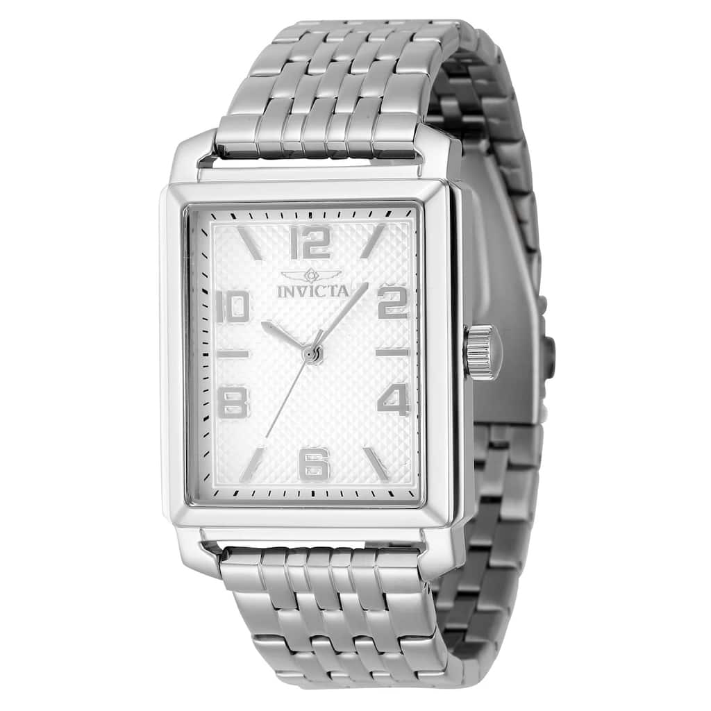 Invicta Men's 46634 Vintage Quartz 3 Hand Silver Dial Watch