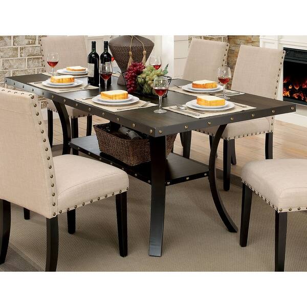 slide 2 of 6, Furniture of America Sika Industrial Walnut 70-inch Wood Dining Table