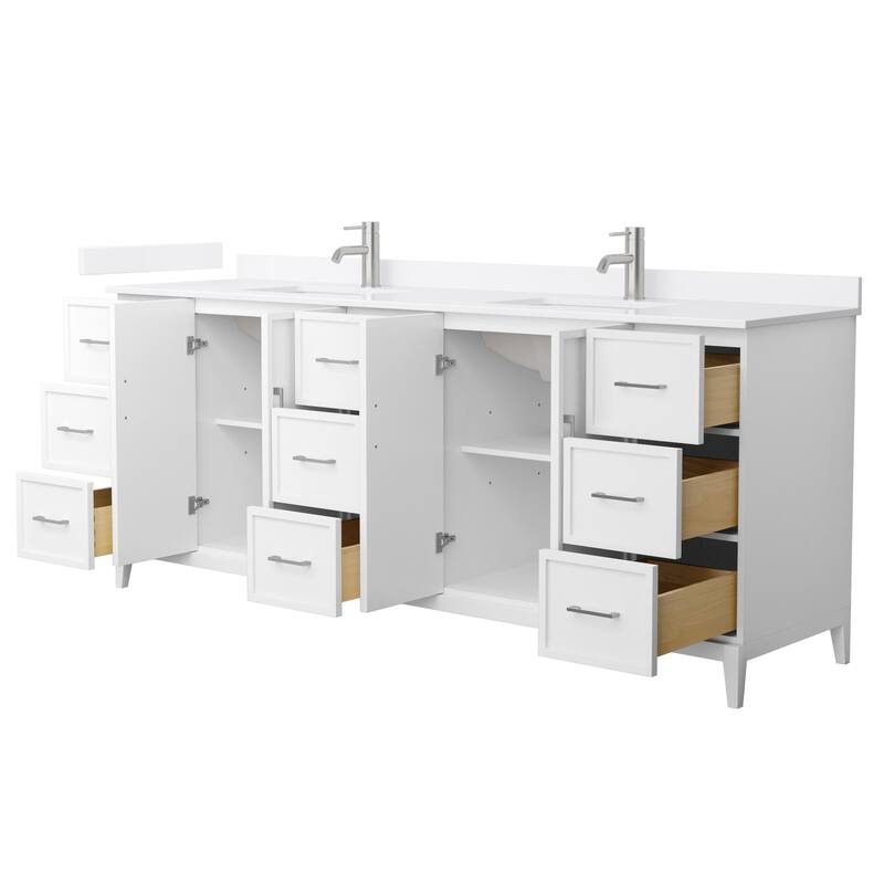 Elan 84-inch Double Vanity, Single Hole Quartz Top