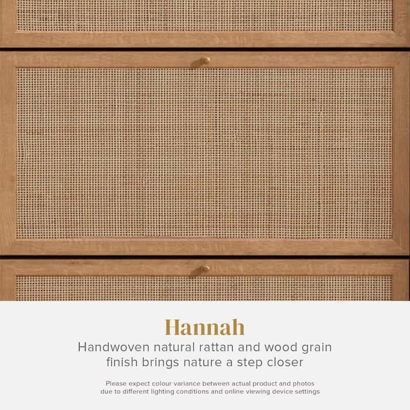 mopio Hannah Shoe Cabinet, Natural Rattan Farmhouse Shoe Organizer, Shoe Storage, Closet Shoe Rack