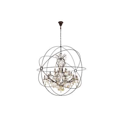 Royce Edge 25-Light Dark Bronze Chandelier - dark bronze (royal cut clear crystals)