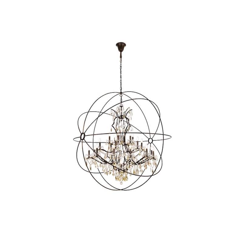 Royce Edge 25-Light Dark Bronze Chandelier - dark bronze (royal cut clear crystals)