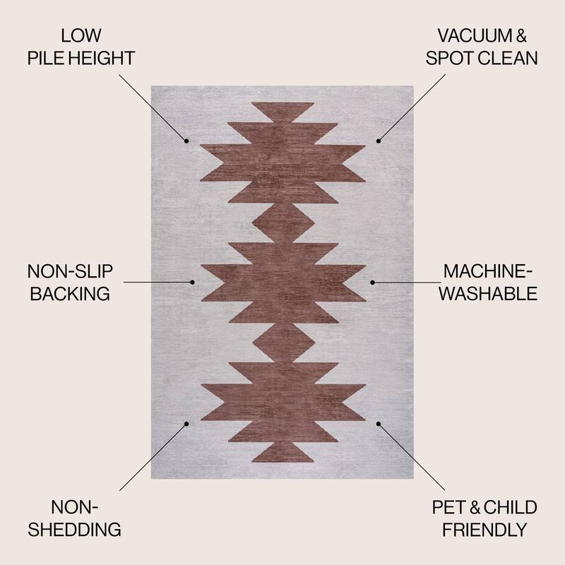 JONATHAN Y Adriel Solid Low-Pile Machine Washable Area Rug
