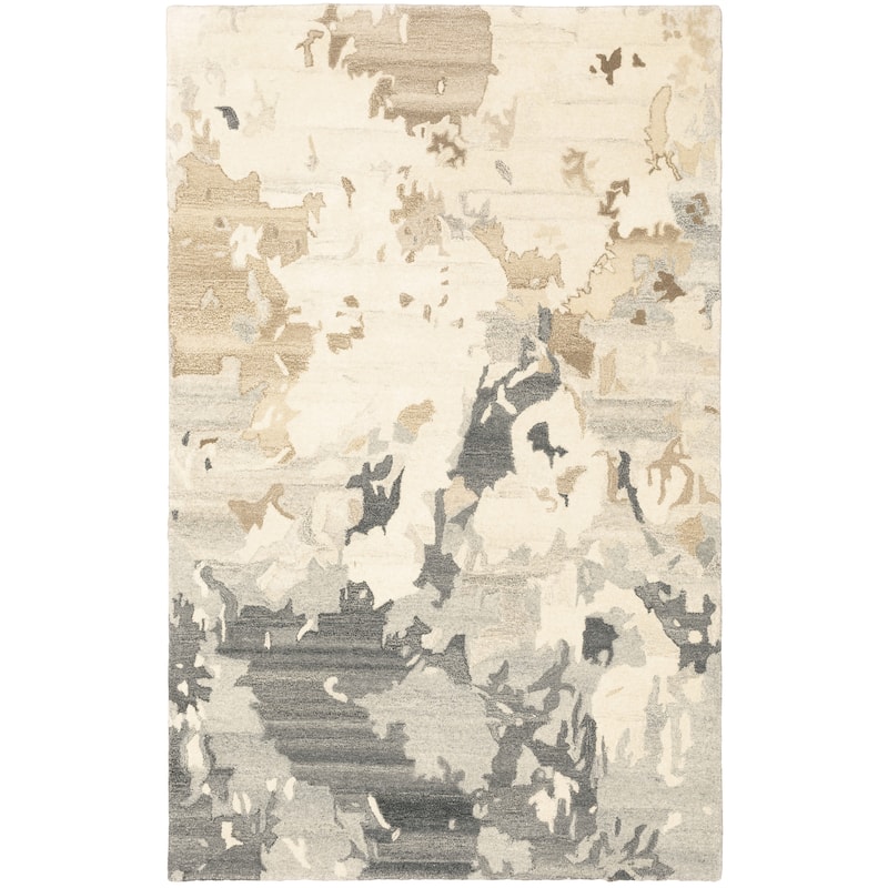 Style Haven Alana Marbled Abstract Hand-made Natural Colored Wool Area Rug - 5' x 8' - Rectangle