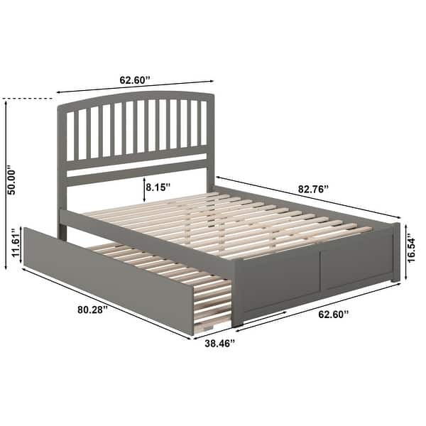 dimension image slide 3 of 11, Richmond Bed with Footboard and Twin XL Trundle