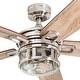 preview thumbnail 14 of 16, 52" Honeywell Bonterra Brushed Nickel Contemporary Indoor LED Ceiling Fan with Light and Remote Control