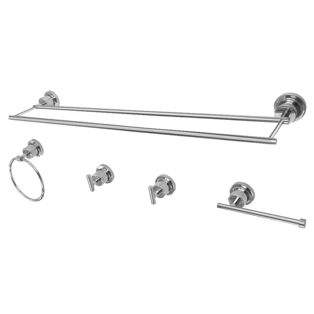 Kingston Brass Concord 5 Piece Bathroom Package with Towel Bar, Dual