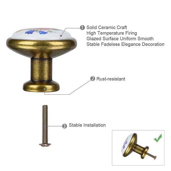 Shop 4pcs Ceramic Knobs Vintage Knob Drawer Pull Handle Furniture