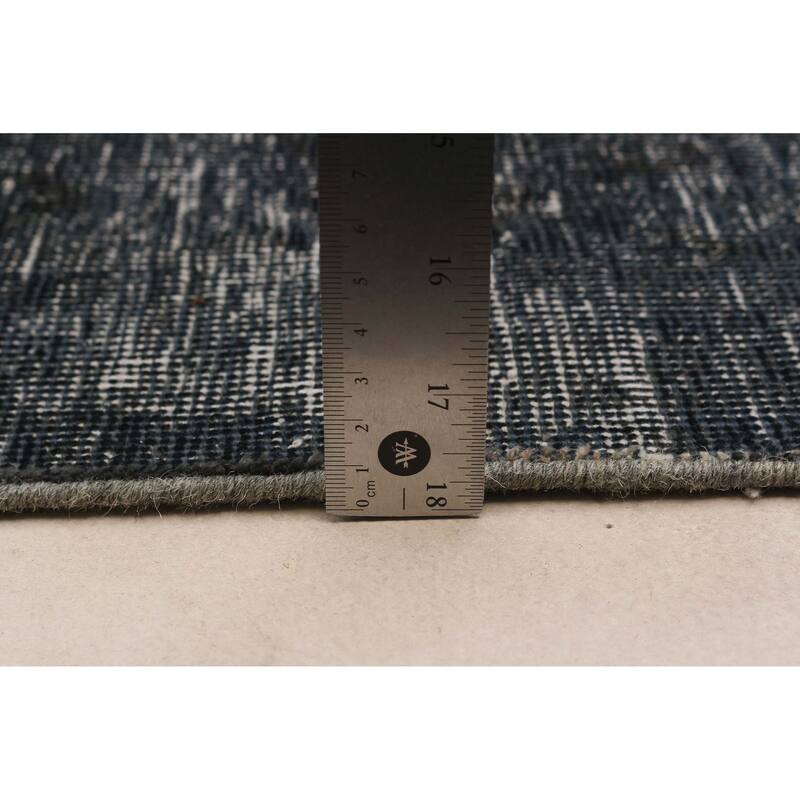 ECARPETGALLERY Hand-knotted Color Transition Dark Grey Wool Rug - 9'8 x 10'10