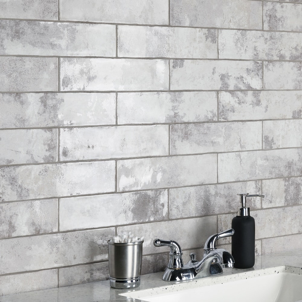 Merola Tile Biarritz Grey 3" x 12" Ceramic Wall Tile