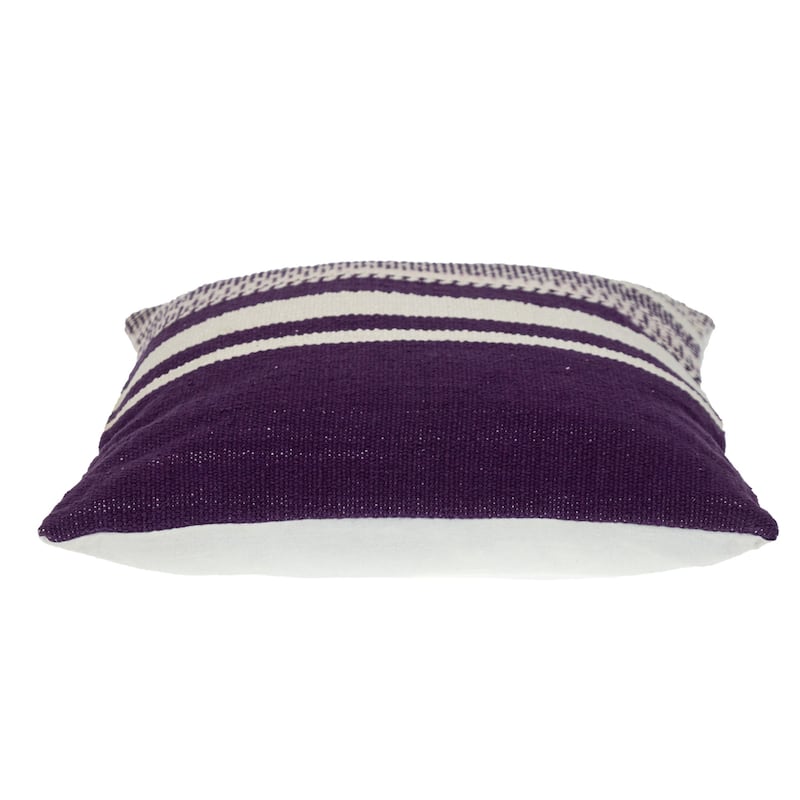 Striped Square Throw Pillow - 18" - Purple and White