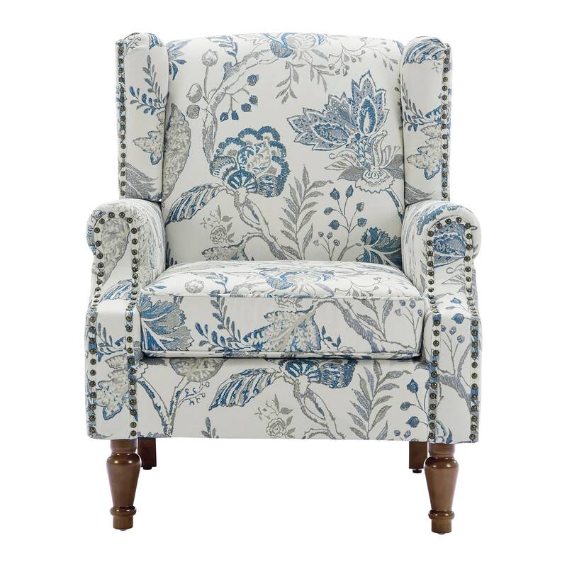 Patterned Upholstered Accent Chair for Living Room