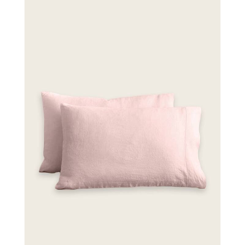 Baloo Living - Stonewashed Linen Pillowcases - Set of 2 - Standard - Blush Pink