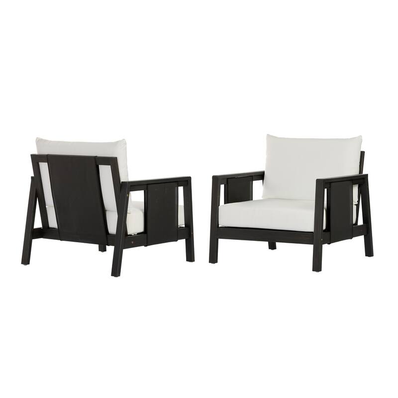 Christopher Knight Home - Outdoor Acacia Wood Club Chair with Water-Repellent Cushions and Textilene Accents