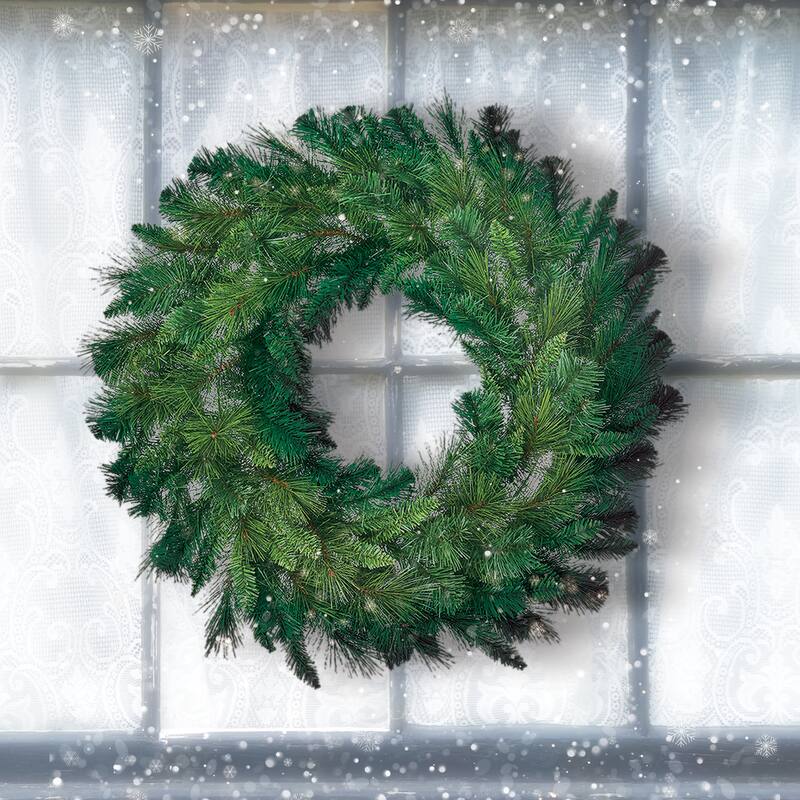 36" Deluxe Belgium Wreath, 270 Branch Tips - Natural Green