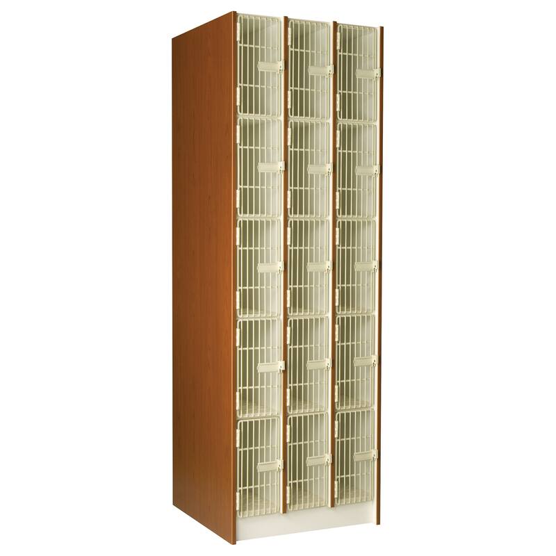Band Instrument Storage Cabinet - 15 Section Music Room Organizer - 27"W x 84"H