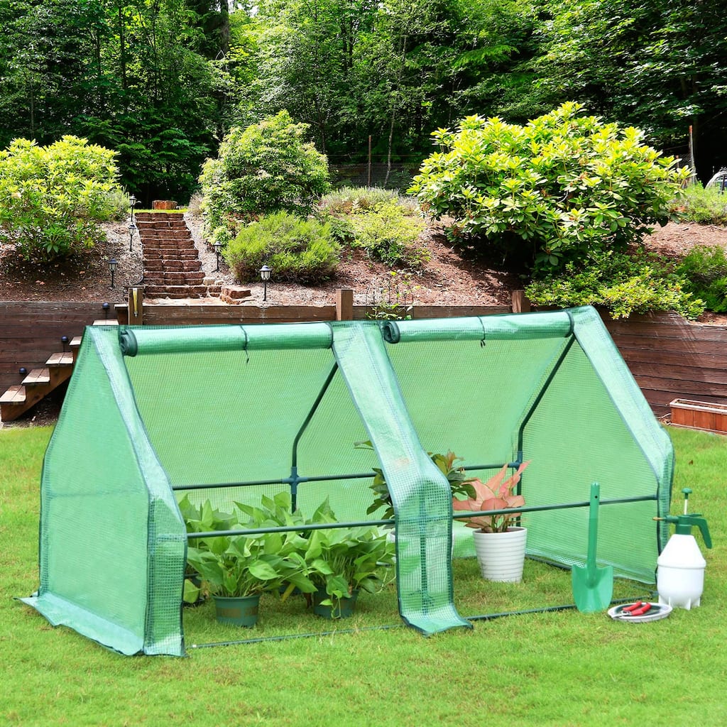 Aoodor Mini Greenhouse with 2 Zipper Doors - 6 x 3 x 3 ft.