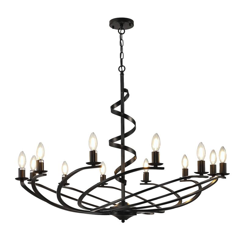 Vintage Swirling Ribbon Shaped Candle Chandelier