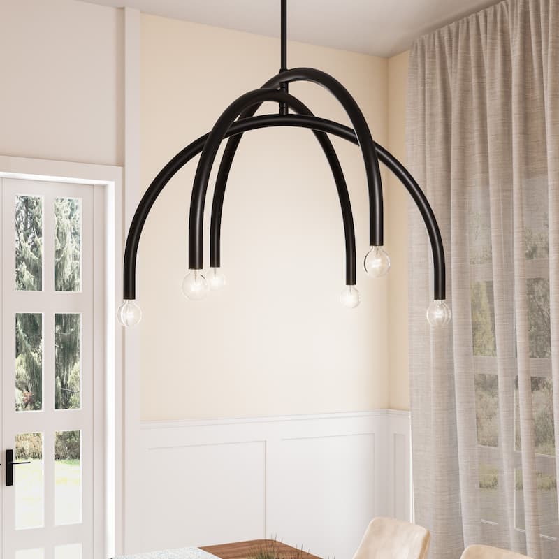 Brio Lighting Caboche 6 Light Chandelier - Black