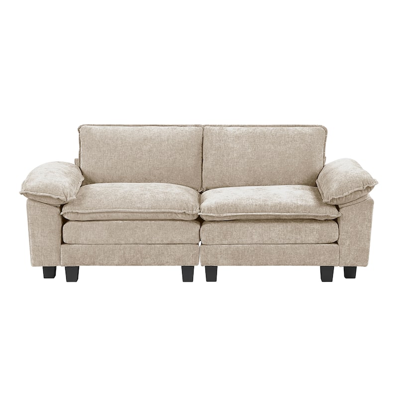 Terra 87" Chenille 2-Seater Loveseat - Adjustable Arm Pillows