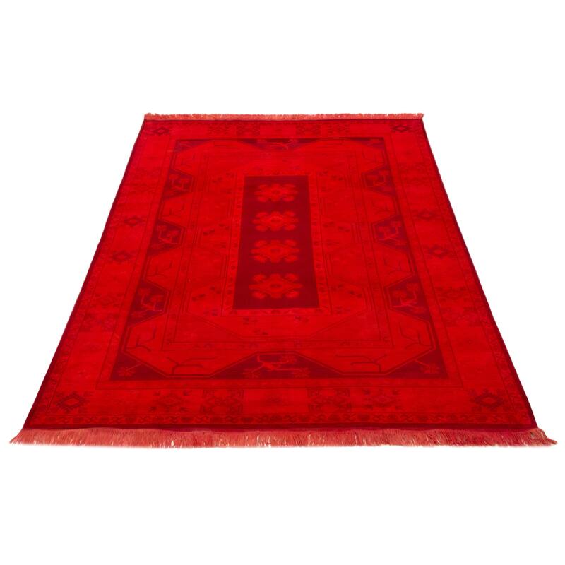 ECARPETGALLERY Hand-knotted Color Transition Light Red Wool Rug - 6'6 x 9'6