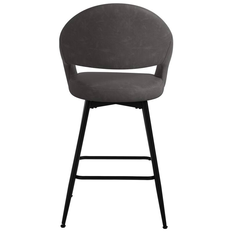 26" Velvet/ Faux Leather Counter Height Swivel Bar Stools Set of 2/4 - 39.2"H x 20.4"W X 22"D