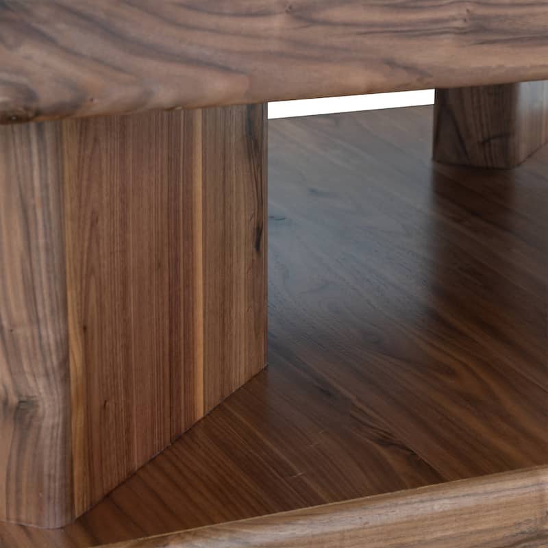 Origins by Alpine Sequoia 42"W Coffee Table, Walnut Brown