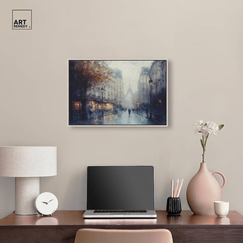 Foggy Paris Canvas by Art Remedy