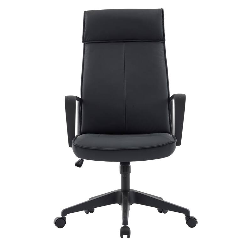 High-Back Leather/Polyester Office Chair Adjustable Height Swivel & Tilt Aiaria Series - N/A