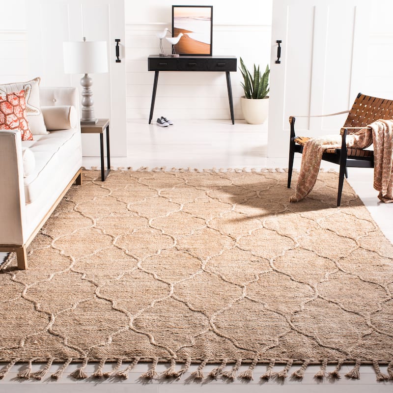 SAFAVIEH Handmade Natural Fiber Karsyn Jute Tassel Rug - 10' x 14' - Natural