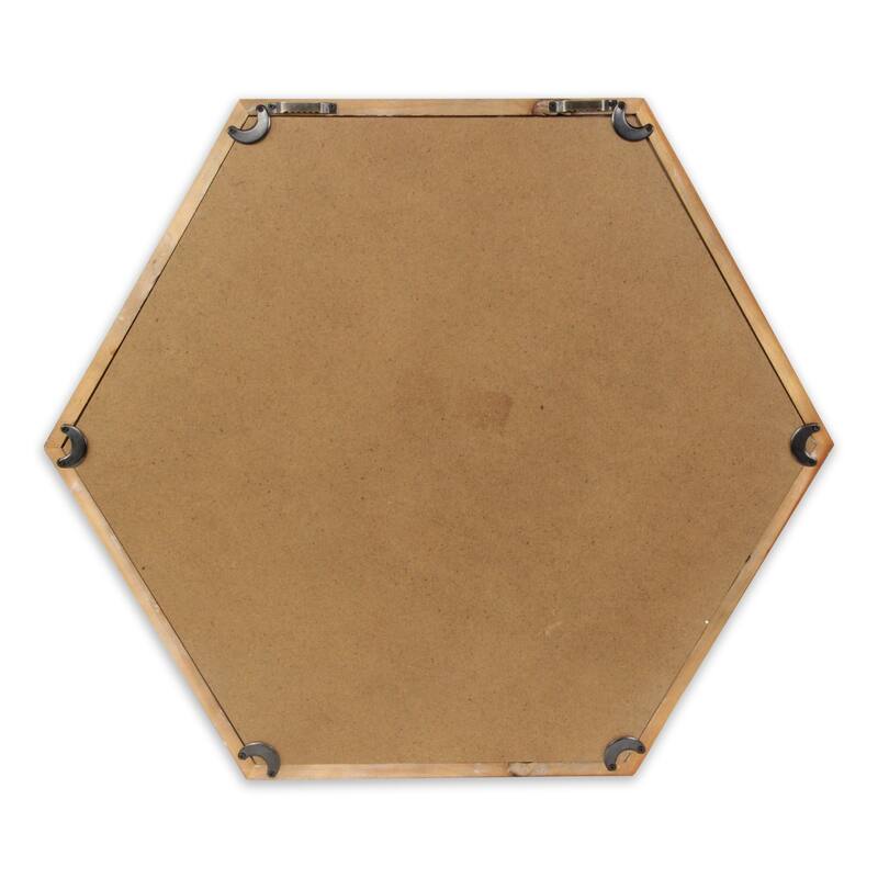 HomeRoots 21" Brown Hexagon Wood Framed Accent Mirror