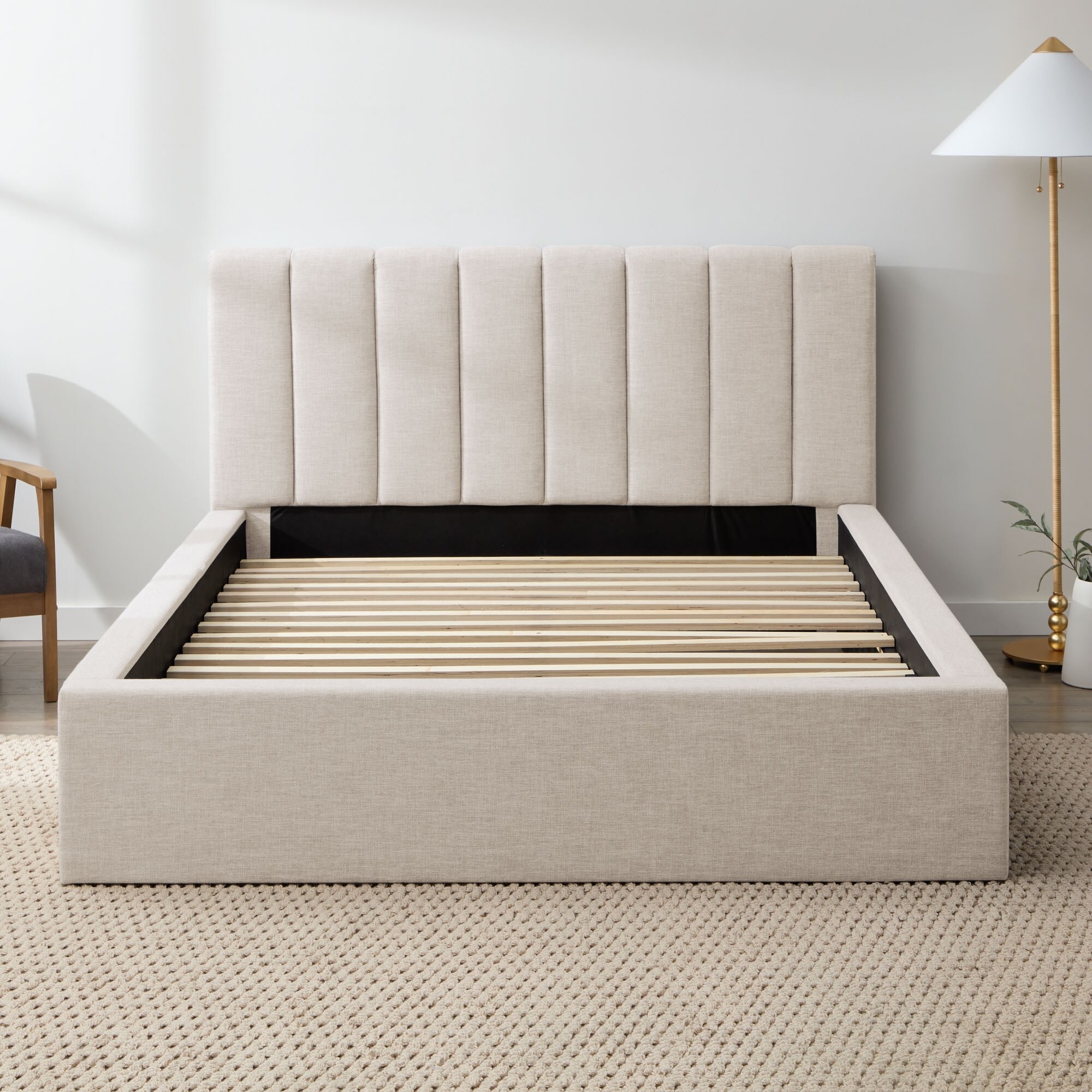New Heights Hadland Grounded Platform Bed with Vertical New Heights Hadland Grounded Platform Bed with Vertical