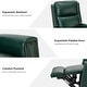 preview thumbnail 53 of 111, Fiacro 30.31" Genuine Leather Wingback Swivel Rocker Recliner with Nailhead Trim