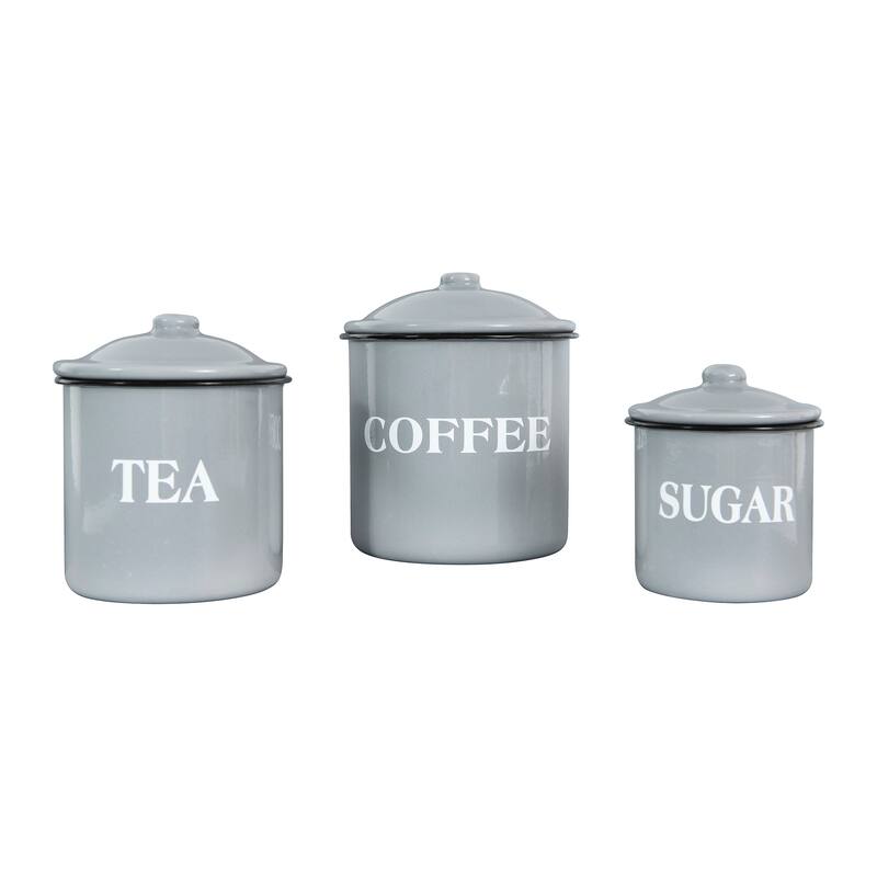 Metal Containers with Lids, Coffee, Tea, Sugar
