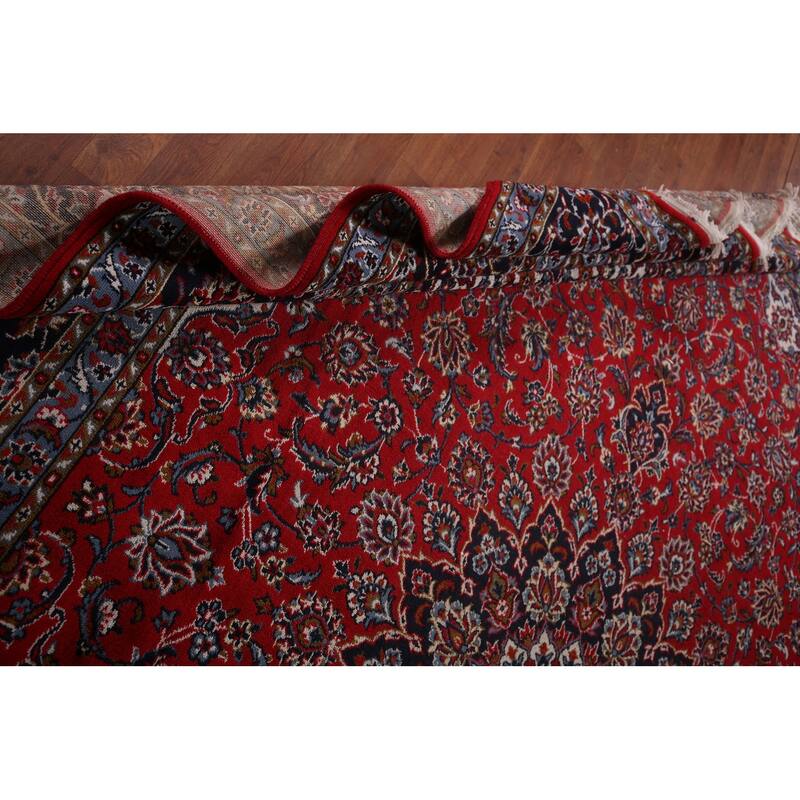Oriental Traditional Red Kashan Turkish Rug Machine-Made Carpet - 9'9" x 13'2"