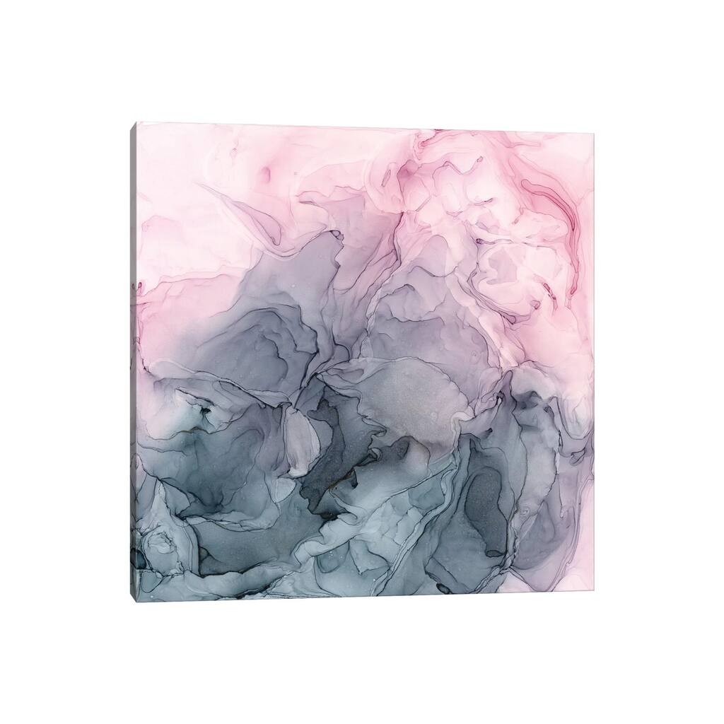iCanvas "Blush & Paynes Gray Flowing Abstract" by Elizabeth Karlson Canvas Print