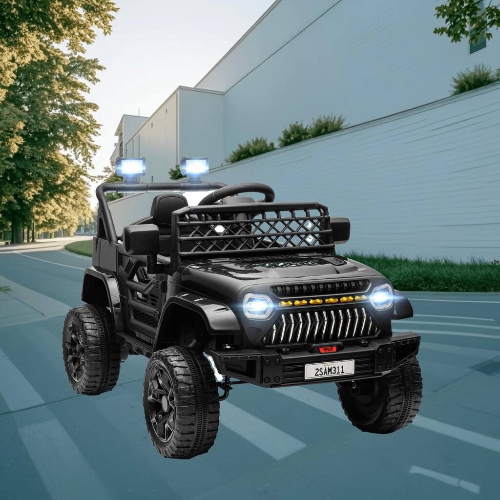 Battery-Powered 12V Kids Electric Ride On Car with Dual Motors, 3 Speeds, Parental Remote Control, and Interactive Features