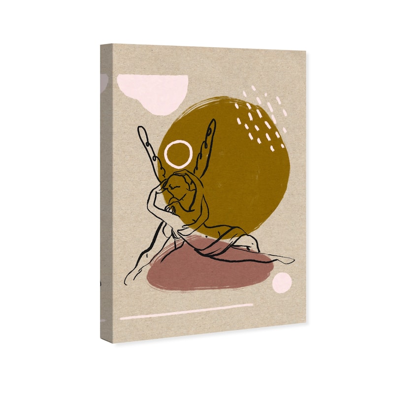 Wynwood Studio Canvas Abstract Cupid and Psyche Brown and Modern & Contemporary Wall Art Canvas Print