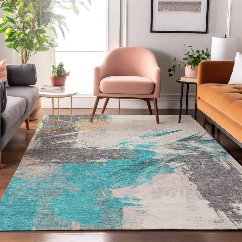 Premium Washable Super Soft Modern Brushstrokes Mayfield Rug