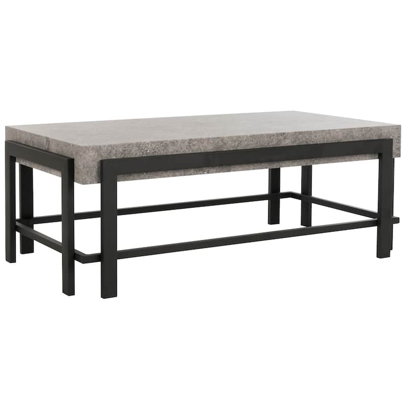 SAFAVIEH Oliver Dark Grey/ Black Coffee Table - 43.3" x 23.6" x 15.7"