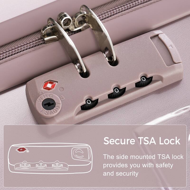 3-Piece, 20, 24, 28-Inch Modern Hard Shell Luggage with TSA Lock and Spinner Wheels, for Boarding Travel, Golden