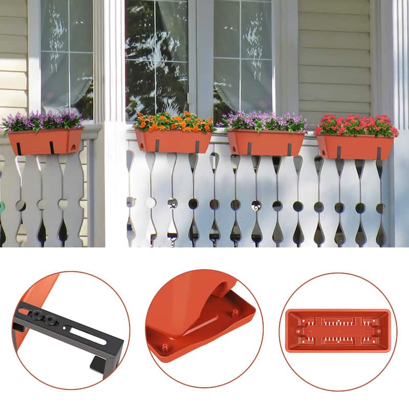16.9 Inch Balcony Railing Planter Box