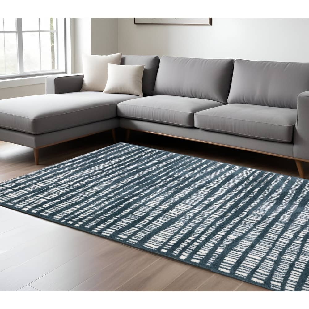 HomeRoots Striped Industrial Runner Area Rug