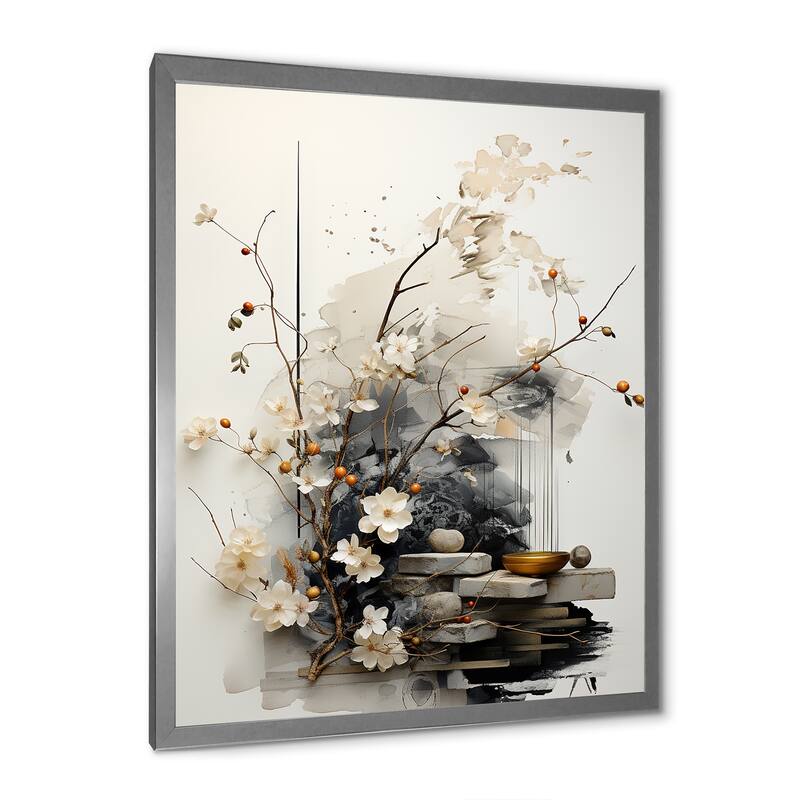 Designart "Asian Art Classics Sumi III" Asian Art Framed Wall Art Living Room